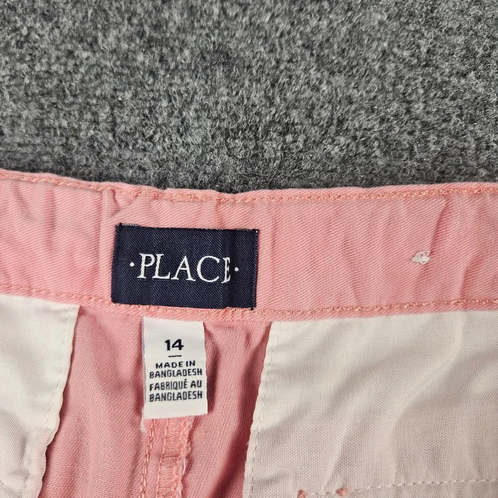 The Children's Place Boys Pink Chino Shorts Size 14 Cotton Twill Casual Summer